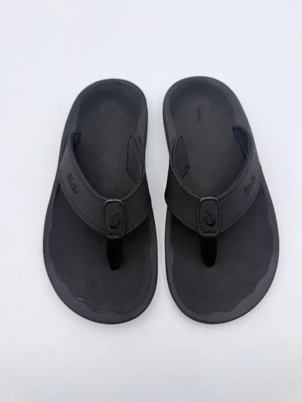 Olukai Mens Black Ohana Flip-Flops Comfort Arch Support Water-Resistant US 8/ EU